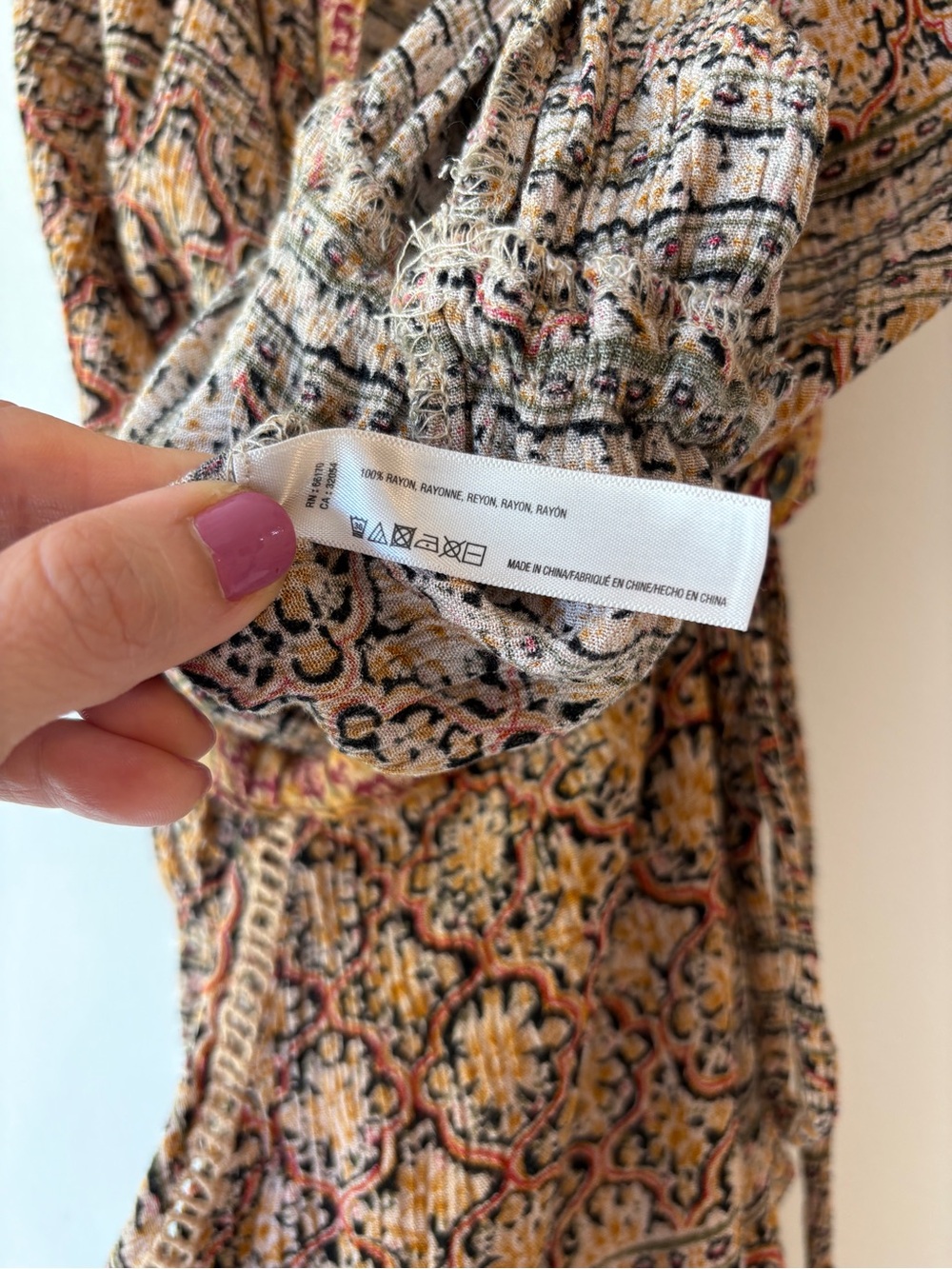 Anthropologie Lilka Danie Boho Print Jumpsuit Sleeveless Tie Waist Rayon Small - Picture 9 of 9